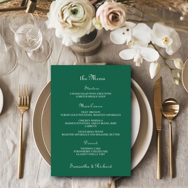 Elegant Script 5x7" Wedding Table Menu Flat Menu (Creator Uploaded)