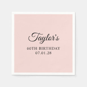Elegant Script 60th Birthday Napkin