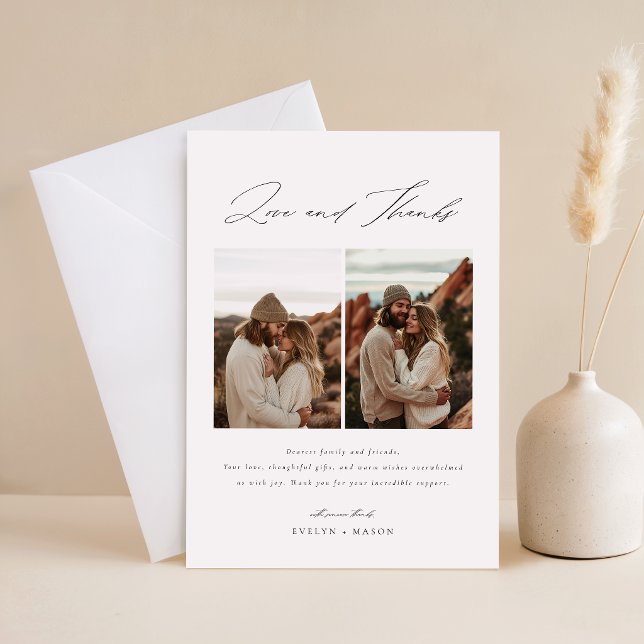 Elegant Script 6 Photo Wedding QR Code Save The Date (Creator Uploaded)
