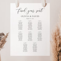 Elegant Script 8 table Seating Chart