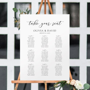 Elegant Script 9 Tables Welcome Seating Chart