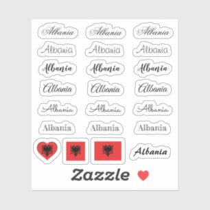 Elegant script Albania & Albanian Flag /name Set