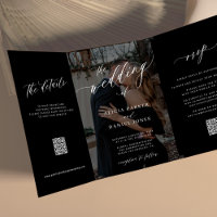 Elegant script all in one photo black wedding