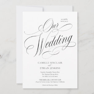Elegant Script All in One QR Code Wedding Invitation