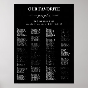 Elegant Script Alphabetical Wedding Seating Chart