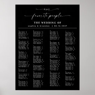 Elegant Script Alphabetical Wedding Seating Chart