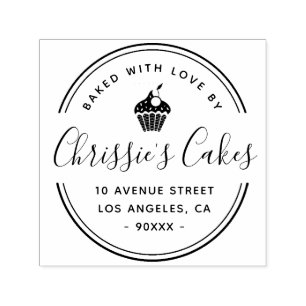 Elegant script and border Bakery logo business Self-inking Stamp