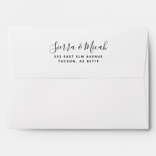 Elegant Script and Modern Typeface Envelope (Back (Top Flap))