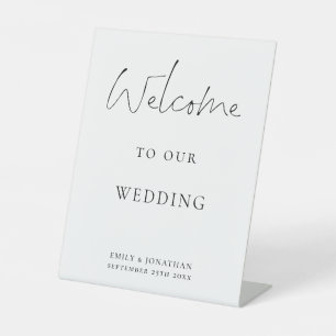 Elegant Script Any Colour Welcome to Wedding Pedestal Sign