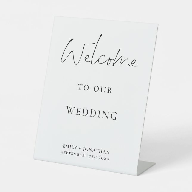 Elegant Script Any Colour Welcome to Wedding Pedestal Sign (Front)