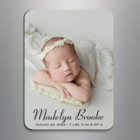 Elegant Script Baby Girl Photo Birth