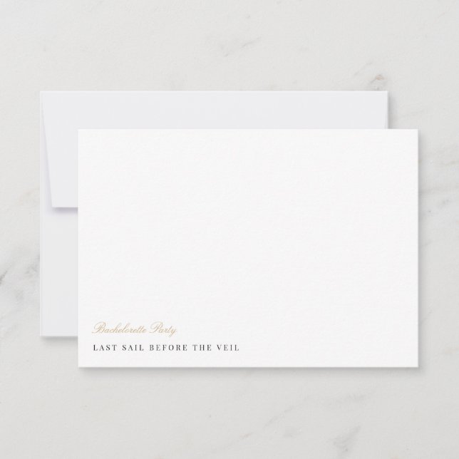 Elegant Script Bachelorette Party Card (Front)