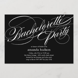 Elegant Script Bachelorette Party Invitation