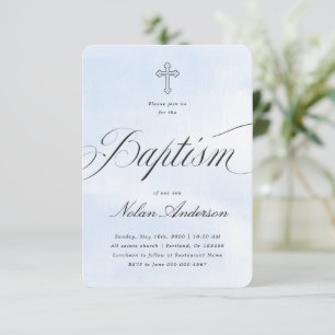 Elegant Script Baptism Invitation