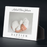 Elegant Script Baptism Photo Plaque<br><div class="desc">Personalised Elegant Script Baptism Photo Plaque Display.</div>
