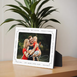 Elegant Script Best Father Ever Photo Keepsake Plaque