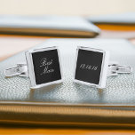 Elegant Script "Best Man" Bridal Party Silver Finish Cufflinks<br><div class="desc">Custom wedding party cufflinks.</div>