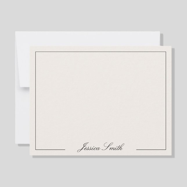 Elegant Script Black and Ivory Monogram Border Card (Creator Uploaded)