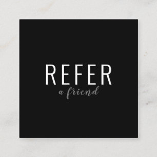 Elegant Script Black and White Business Referral Card