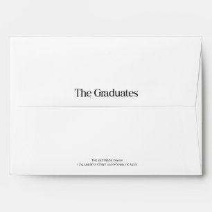 Elegant Script Black and White Graduate Graduation Envelope