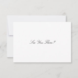 Elegant Script Black and White Wedding RSVP Card