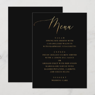 Elegant Script   Black & Gold Classic Wedding Menu