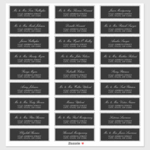 Elegant Script Black Guest Address Labels