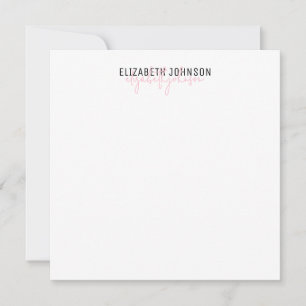 Elegant Script Black Pink Name Classic Card