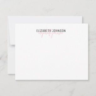 Elegant Script Black Pink Name Classic Card