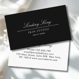 Elegant Script Black Salon Business Card