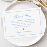 Elegant Script Blue Baby Shower Thank You Card<br><div class="desc">Elegant Script Blue Baby Shower Thank You Card. Click the personalise button to customise this design.</div>