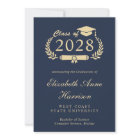 Elegant Script Blue College Graduation Party