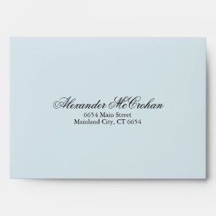 Elegant Script Blue Return Address Mailing Envelope