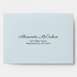 Elegant Script Blue Return Address Mailing Envelope