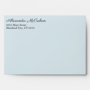 Elegant Script Blue Return Address Mailing Envelope