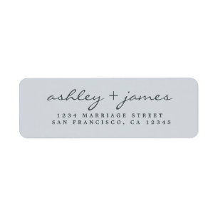 Elegant Script Blue Wedding Return Address