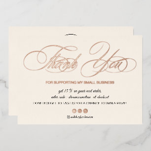 Elegant script blush pink logo order thank you