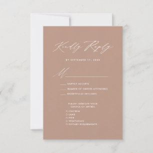 Elegant Script Blush Pink Minimalist Wedding RSVP