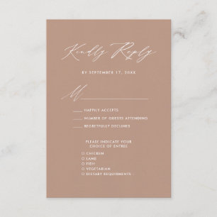 Elegant Script Blush Pink Minimalist Wedding RSVP Enclosure Card