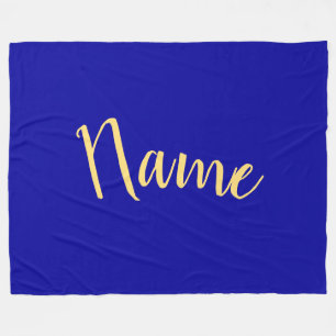 Elegant Script Bold Rich Royal Blue Background Fleece Blanket