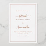 Elegant Script Border 50th Birthday Save the Date<br><div class="desc">Elegant Script Border 50th Birthday Save the Date. A minimalist modern text design for your fiftieth birthday Save the Date with the luxury of real foil,  with a single line border. Change the words as required.</div>