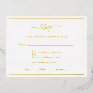 Elegant Script Border Party RSVP card Luxury Foil