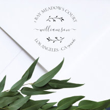 Elegant Script Botanical Custom Return Address