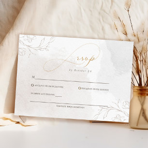 Elegant Script Botanical Floral Enclosure RSVP Card