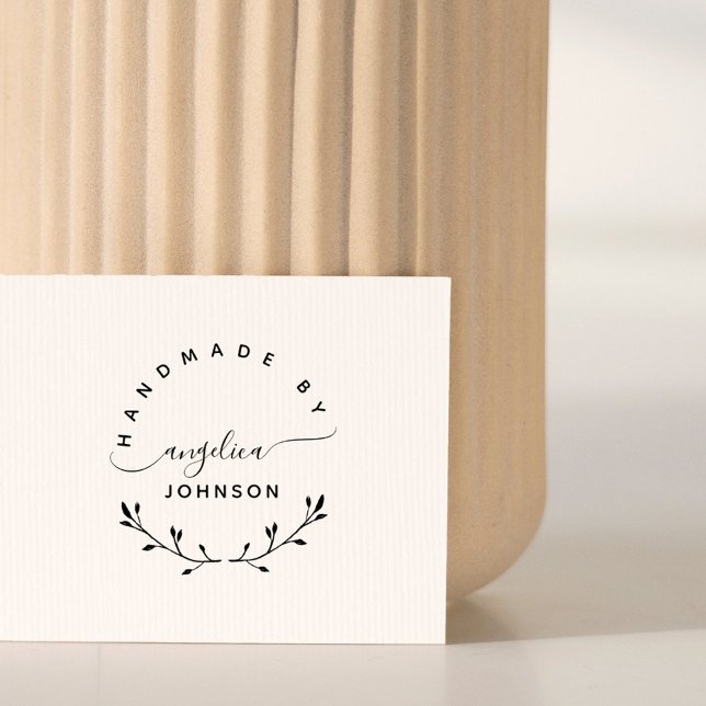Elegant Script Botanical Handmade By Hobby Self-inking Stamp (Creator Uploaded)