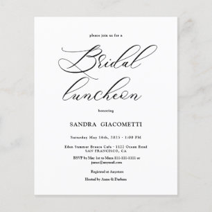 Elegant Script Bridal luncheon Invitation