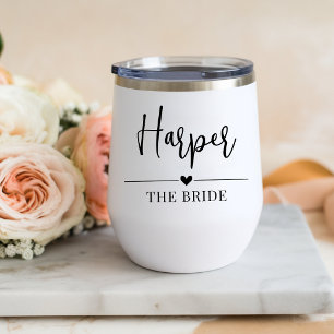 Elegant Script Bridal Shower Favor Wine Tumbler
