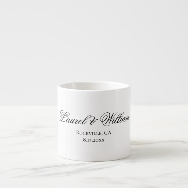 Elegant Script Bride and Groom Expresso Mug (Front)