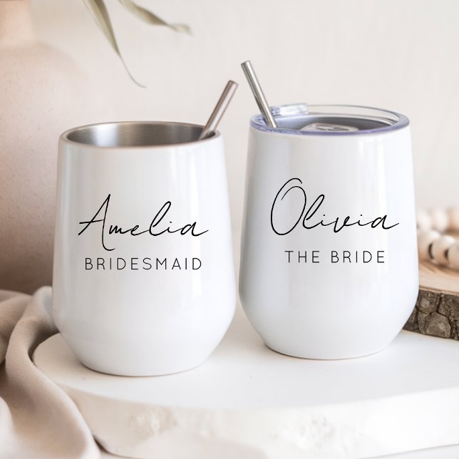 Elegant Script Bridesmaid Maid of Honour Custom (wedding party, bridal shower favor, bachelorette party, wedding favors, bridesmaid proposal)