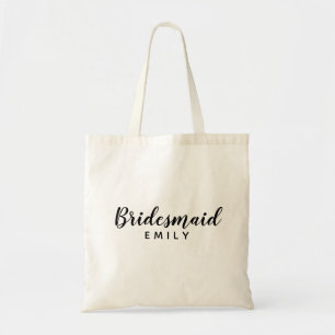Elegant Script Bridesmaid Personalised Name Tote Bag